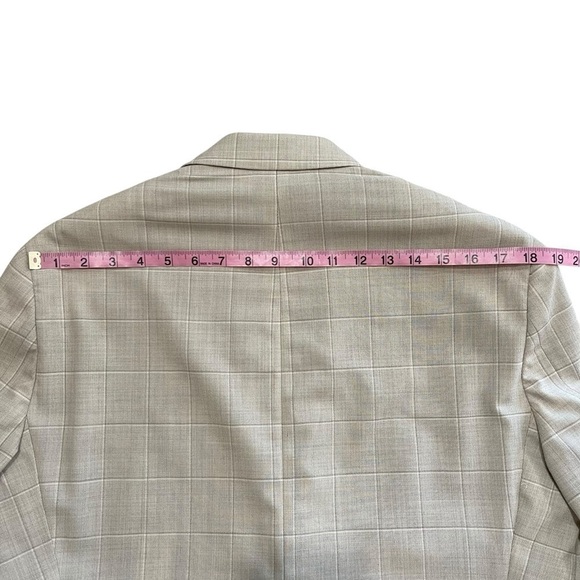 Hart Schaffner Marx Suit Mens 40 Reg New York Fit Cream/Beige Windowpane $795 - Picture 9 of 16